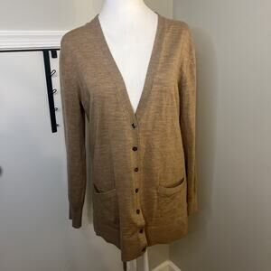 Banana Republic Women's Brown Mocha Mousse Marino Wool Cardigan Sweater Medium